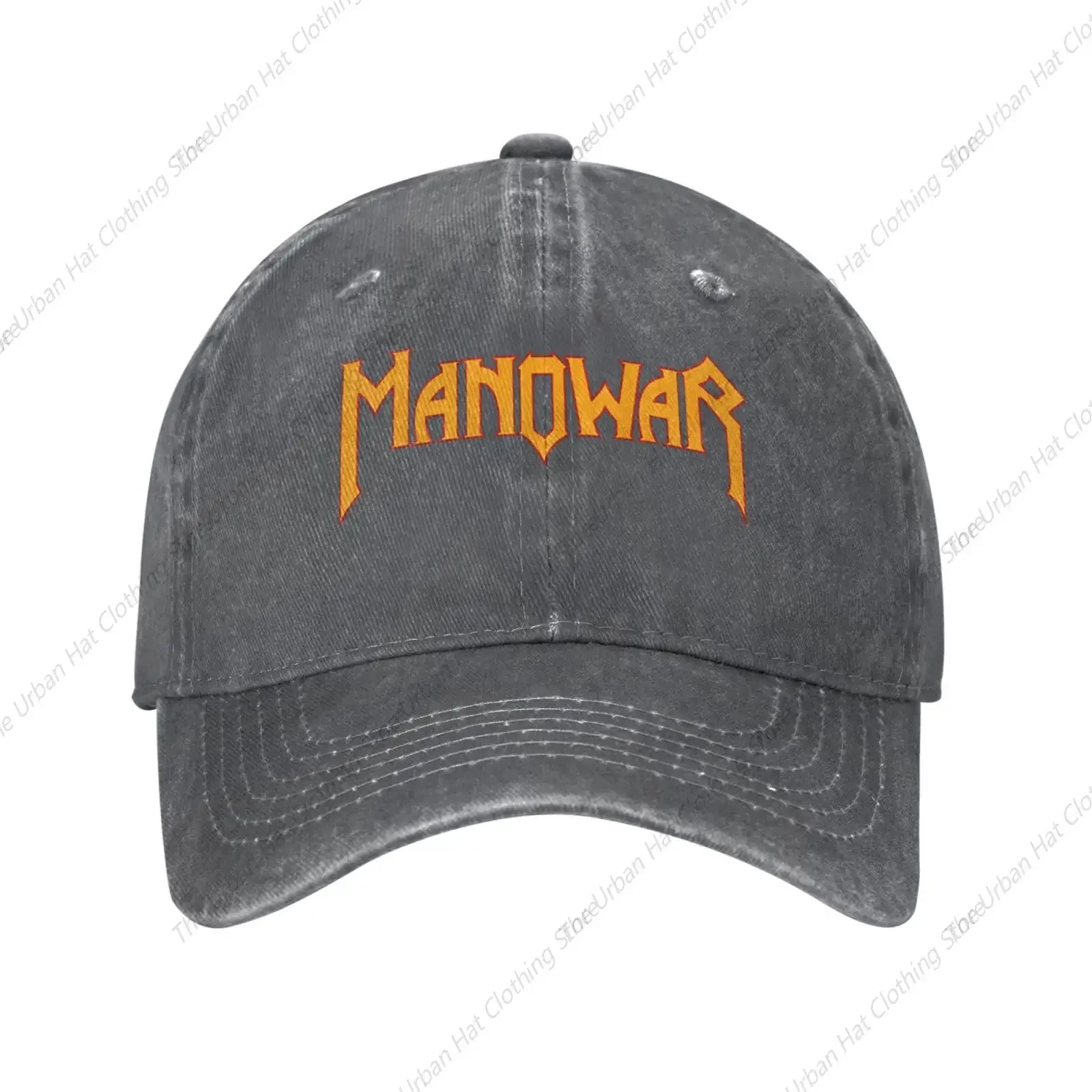 Vintage Wash Washed Baseball Cap Manowars Band Jeans Hats Adjustable Trucker Hat for Men Women Daily Outdoor