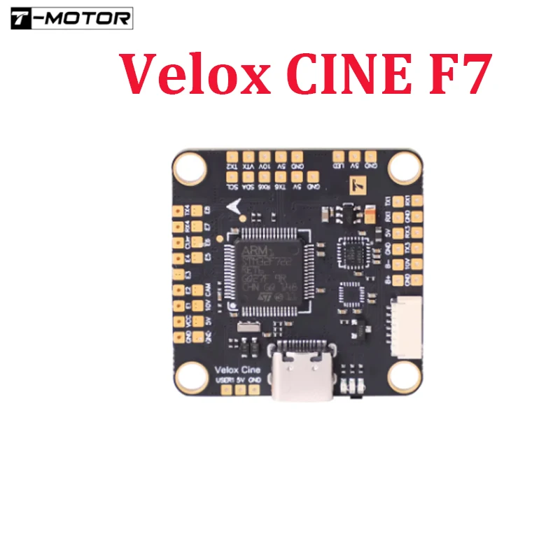 T-MOTOR Velox CINE F7 Multifunctional Freestyle Cinematic Flight Controller 3-6S DUAL BEC For X8 FPV Drones Analong / HD VTX