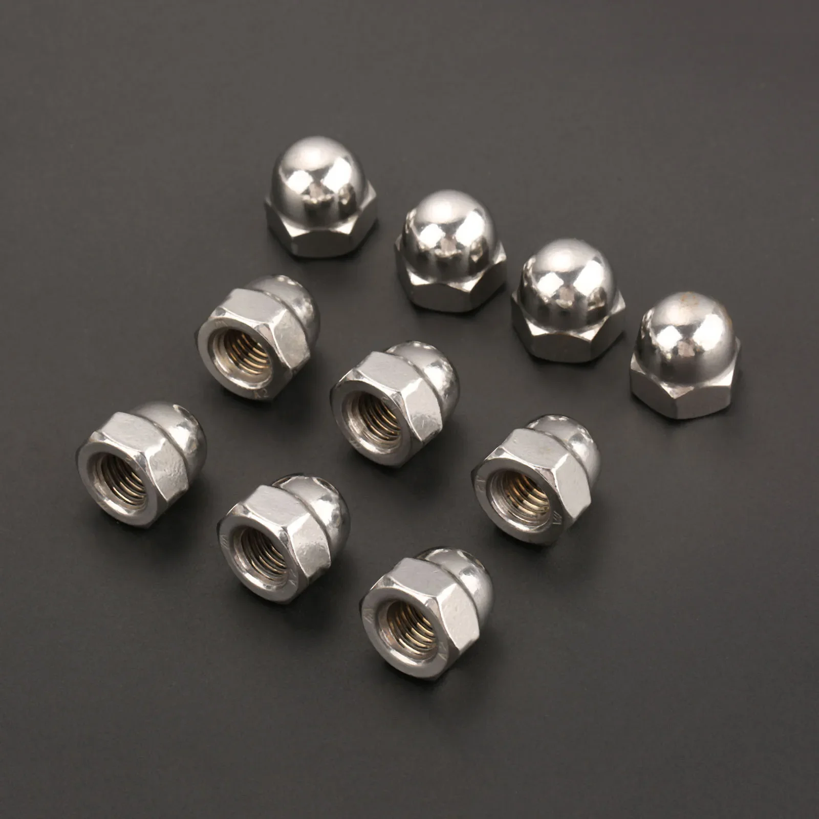 10Pcs M3 M4 M5 M6 M8 Stainless Steel Cap Nuts Round Head Cover Decorative Nut Metric M3-M8 Hex Nuts