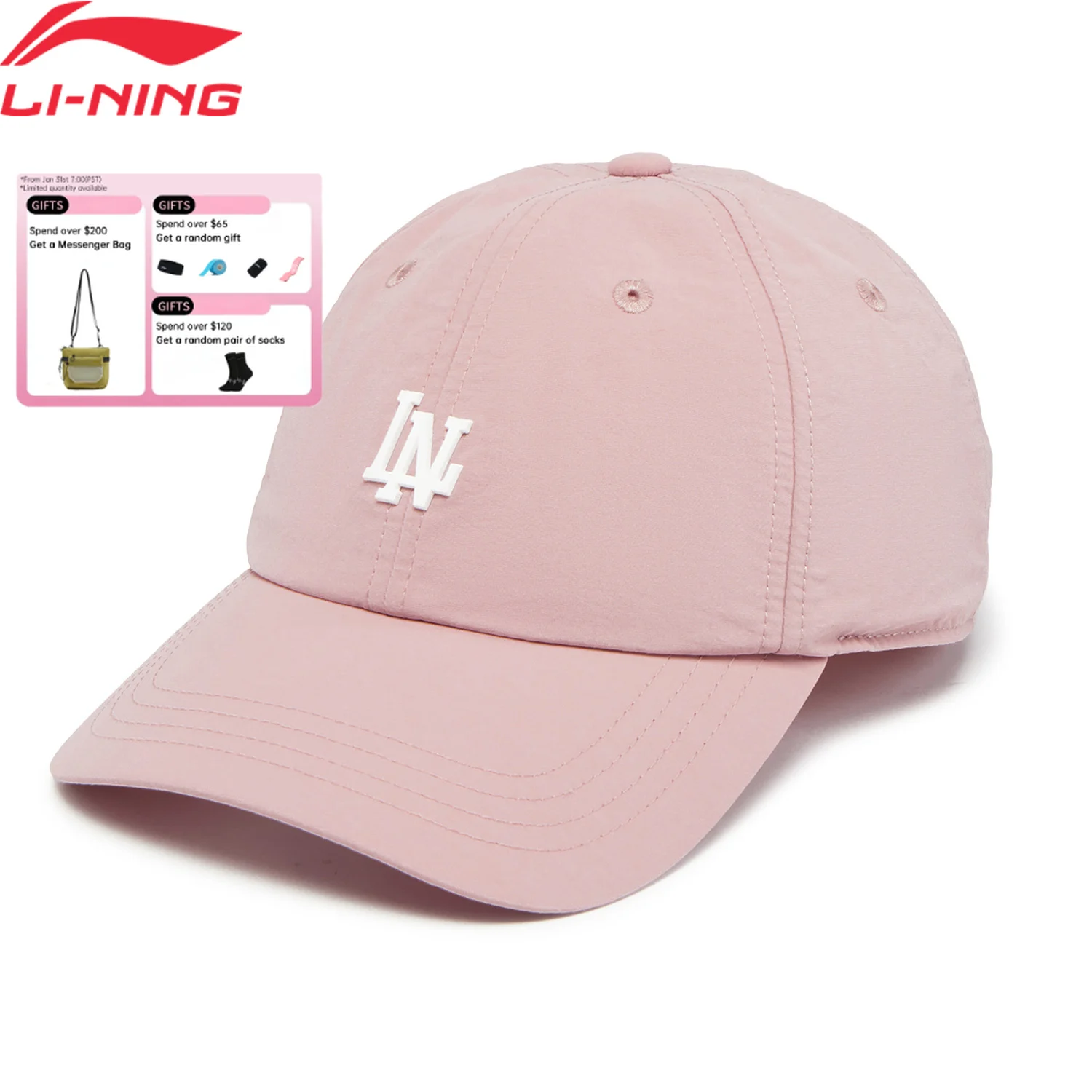 

Бейсбольная кепка Li-Ning в спортивном стиле унисекс, 56-60 см, из полиамида, дышащая, с мягким верхом, мужские и женские кепки, классическая кепка LiNing AMYV079