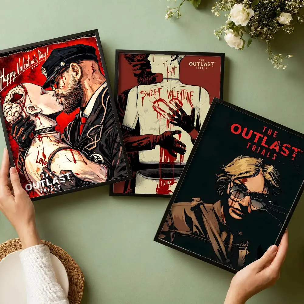 The O-Outlast Trials Poster-Aufkleber, selbstklebende Wandtapete, HD-Wandaufkleber für Schlafzimmer, Wohnzimmer, Heimdekoration, Geschenk