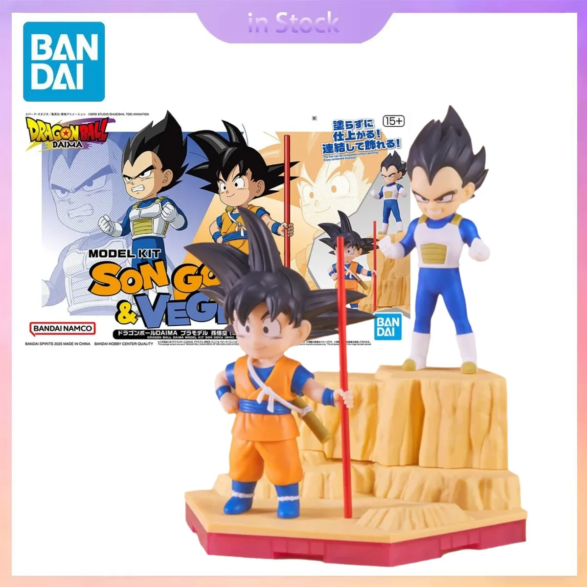 

Original Bandai Genuine In Stock Son Goku Mini & Vegeta Mini Dragon Ball DAIMA Anime Collection Action Figure Model Kits Gifts