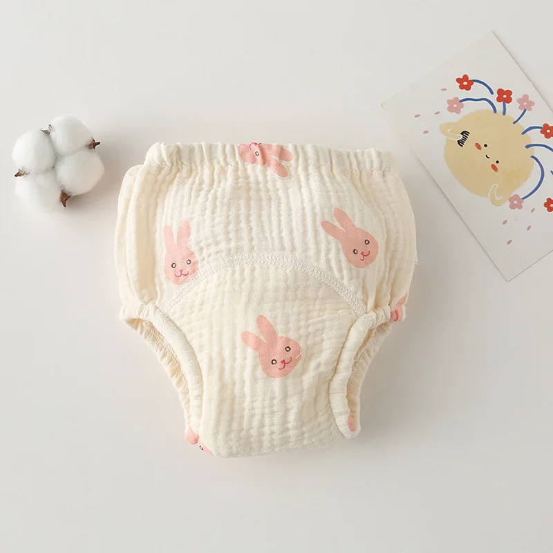 Washable Baby Training Pants Cotton Diapers Bubble Gauze Nappy Breathable Reusable Children's Underwear Toddler Cloth Diapers