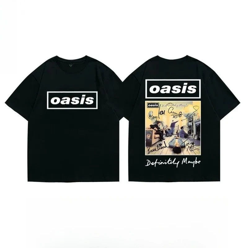 

British Rock Oasis Oasis Band Street Rotator Sleeve Dortoir T-shirt En Coton Imprimé Hommes