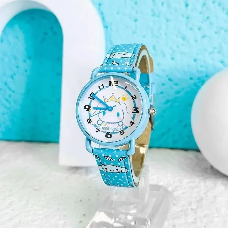 MINISO Sanrio Anime Watch Kawaii Cinnamoroll My Melody Cartoon Watch Student Quartz Watch Gift Boutique Gift Box