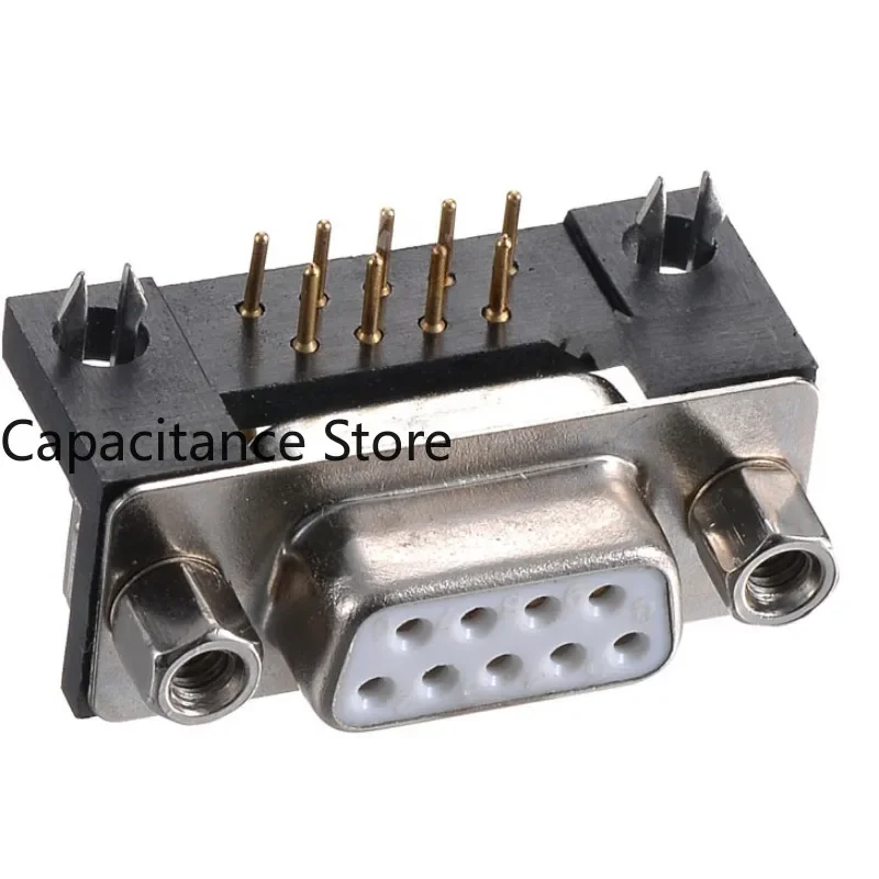 10PCS DB9P female rivet lock 90-degree plug-in board with bracket RS232