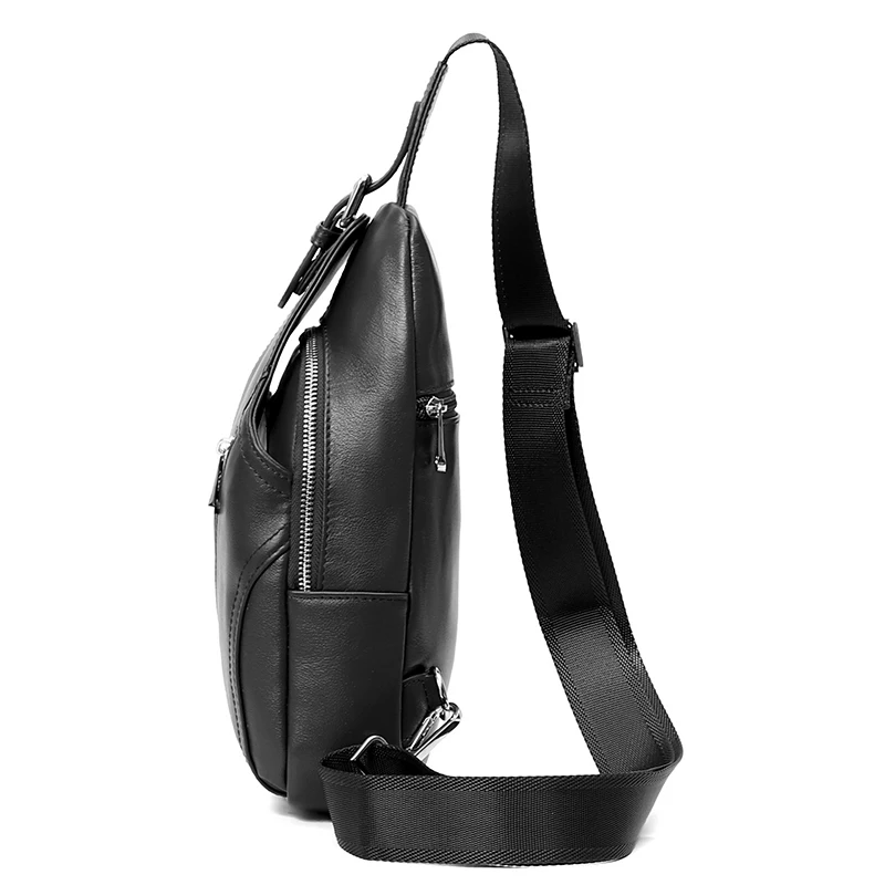 Homens saco de peito de couro genuíno bagpack mochila marca saco de viagem masculino sacos crossbody único ombro alça volta saco