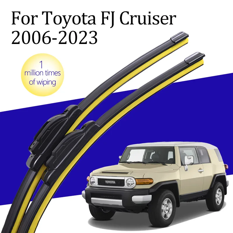 

Wiper Blade J/U Hook Type New Natural Rubber Black HD Silent Car Front Windshield Wiper Blade for Toyota FJ Cruiser 2006-2023