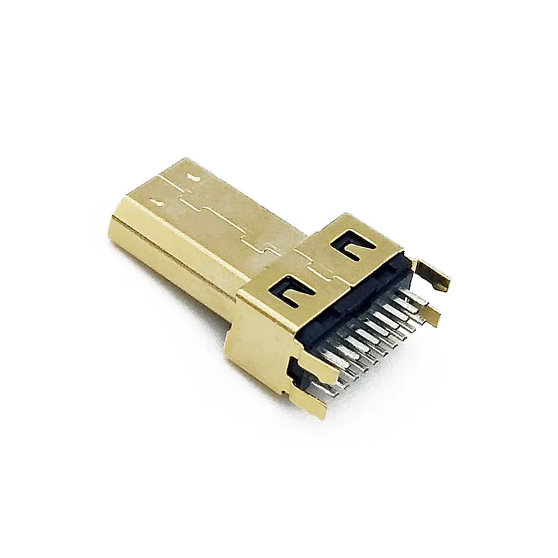 마이크로 HDMI 수 잭 플러그 커넥터, D 타입 19 핀, 19P 스플린트, 금도금, 20 개