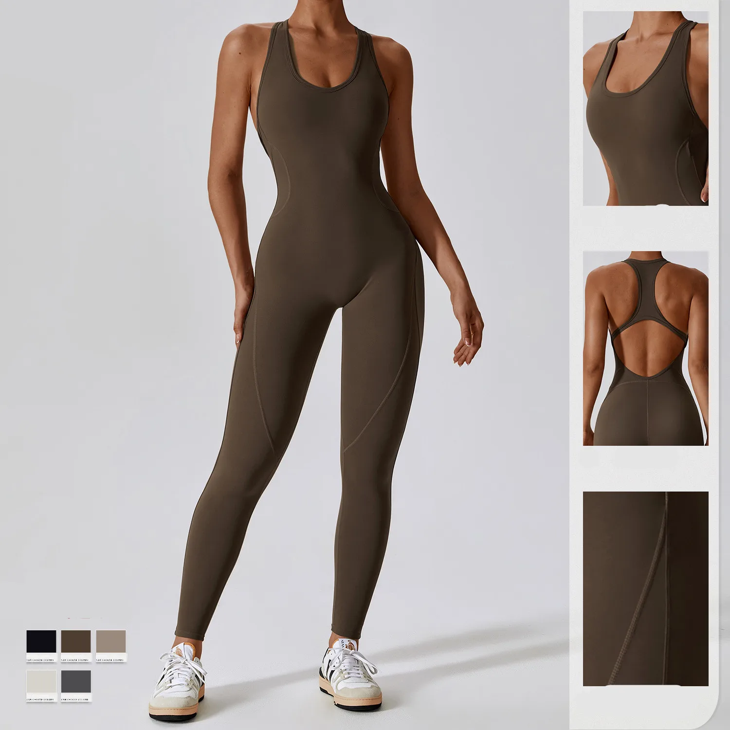

Tight Fitting One Piece Hollow Back Yoga Suit For Female High Elasticity One Piece Yoga Set For Female 8065