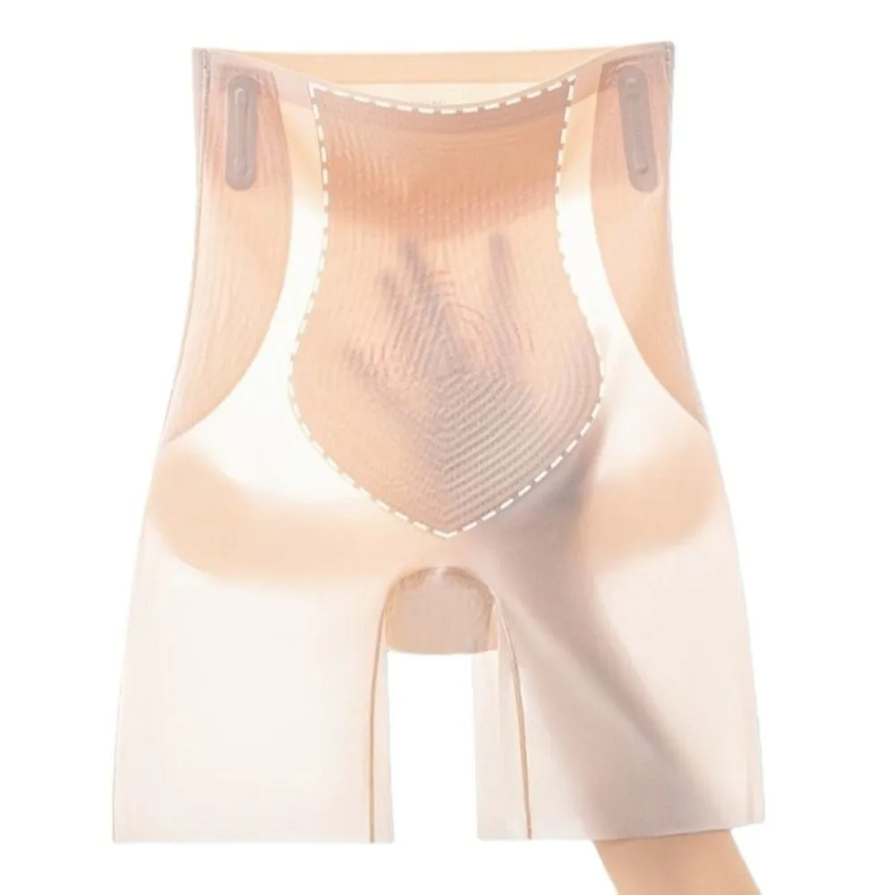 

High Waist Postpartum Body Shaper Ice Silk Crotch Cotton Seamless Underpants Belly Contracting Thin Panties