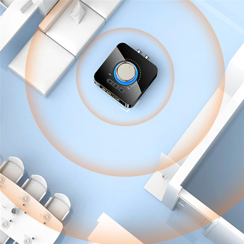 AA08-1 Set Adattatore Bluetooth Trasmettitore ricevitore audio Bluetooth 5.0 Convertitore adattatore audio AUX 2 In1