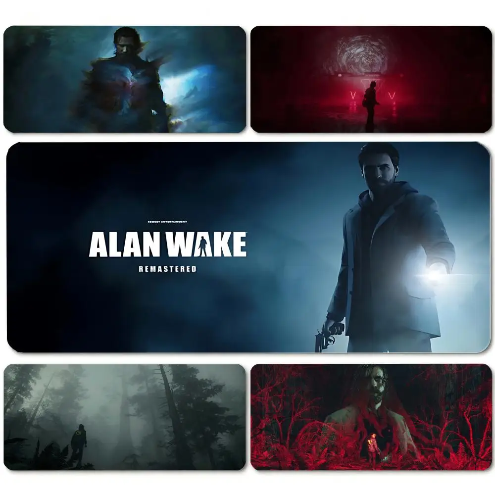game Alan Wake Mouse Pad MousePad Stitched Edge Waterproof Desk Mat Anti‑Slip Rubber Base for PC Laptop Gaming Office