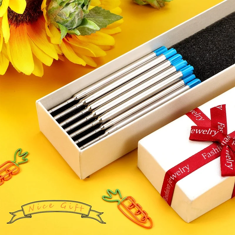 50Pcs Replaceable Ballpoint Pen Refills Metal Refill Smooth Writing Pen Refills 1.0 Mm Replacement Gel Ink Refills