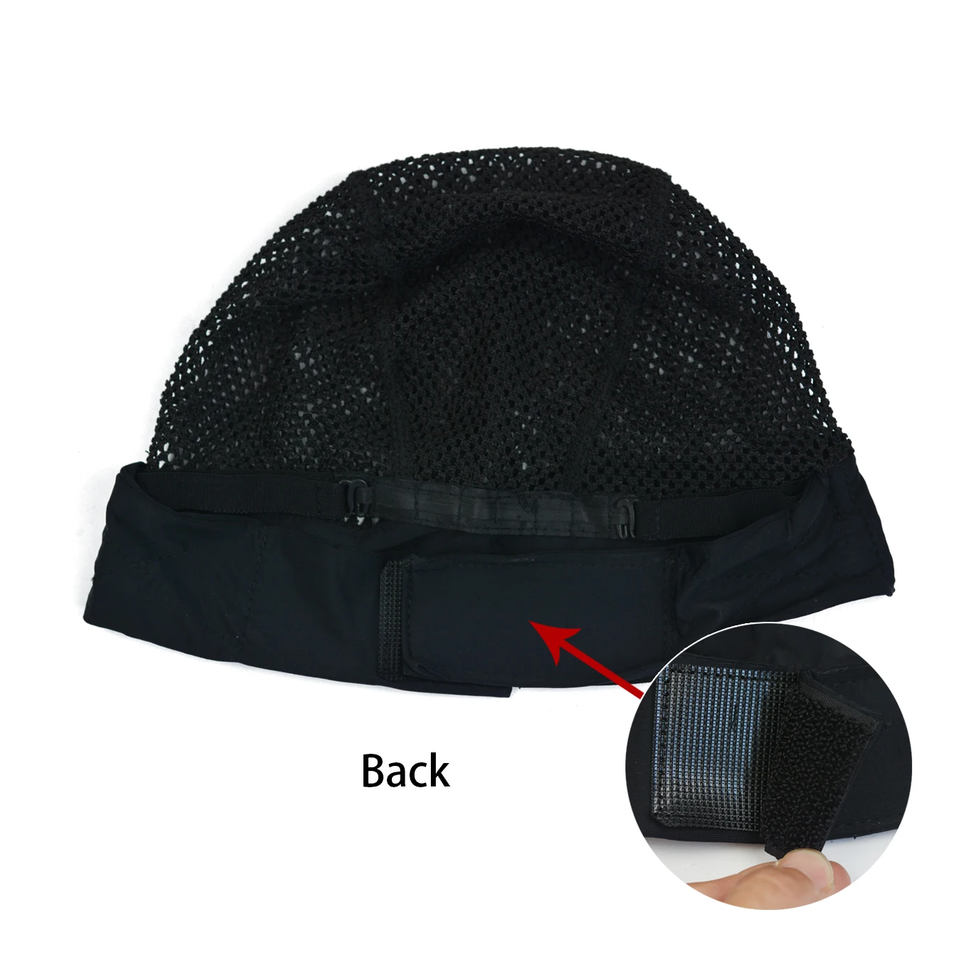 1Pc Mesh Dome Wig Caps Black Big Holes Hair Nets Headband Wig Cap with Adjustable Straps on Back for Making Wigs