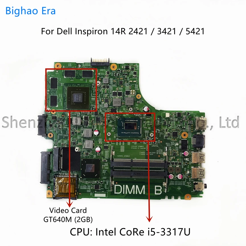 Imagem -03 - para Dell Inspiron 14r 2421 3421 5421 Laptop Motherboard w Intel i5 i7 Cpu Gt640m Gt730m 2gb-gpu 5j8y4 122041 Cn04ff3m 01fk62