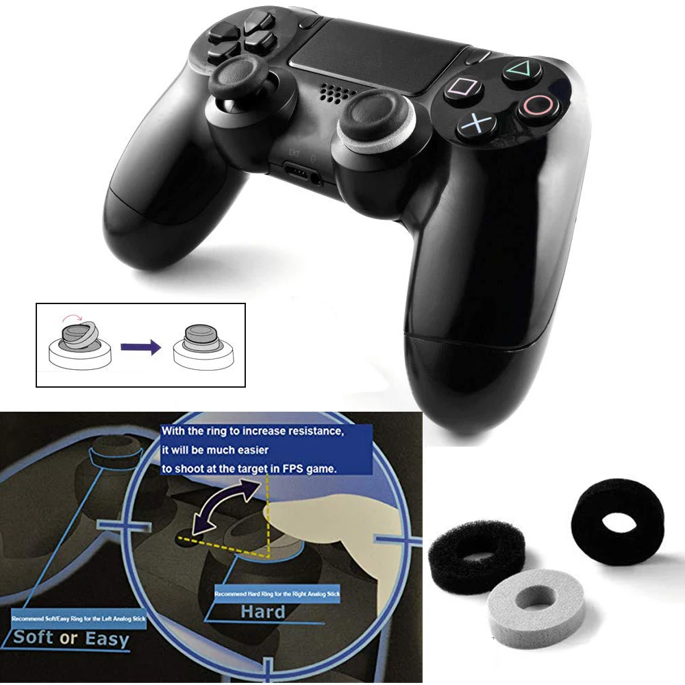 2000pcs Sponge Auxiliary Ring Positioning Sleeve Shock Absorbers Analog Joy Stick Game Parts for PS4 PS5 XBOXONE Switch Pro