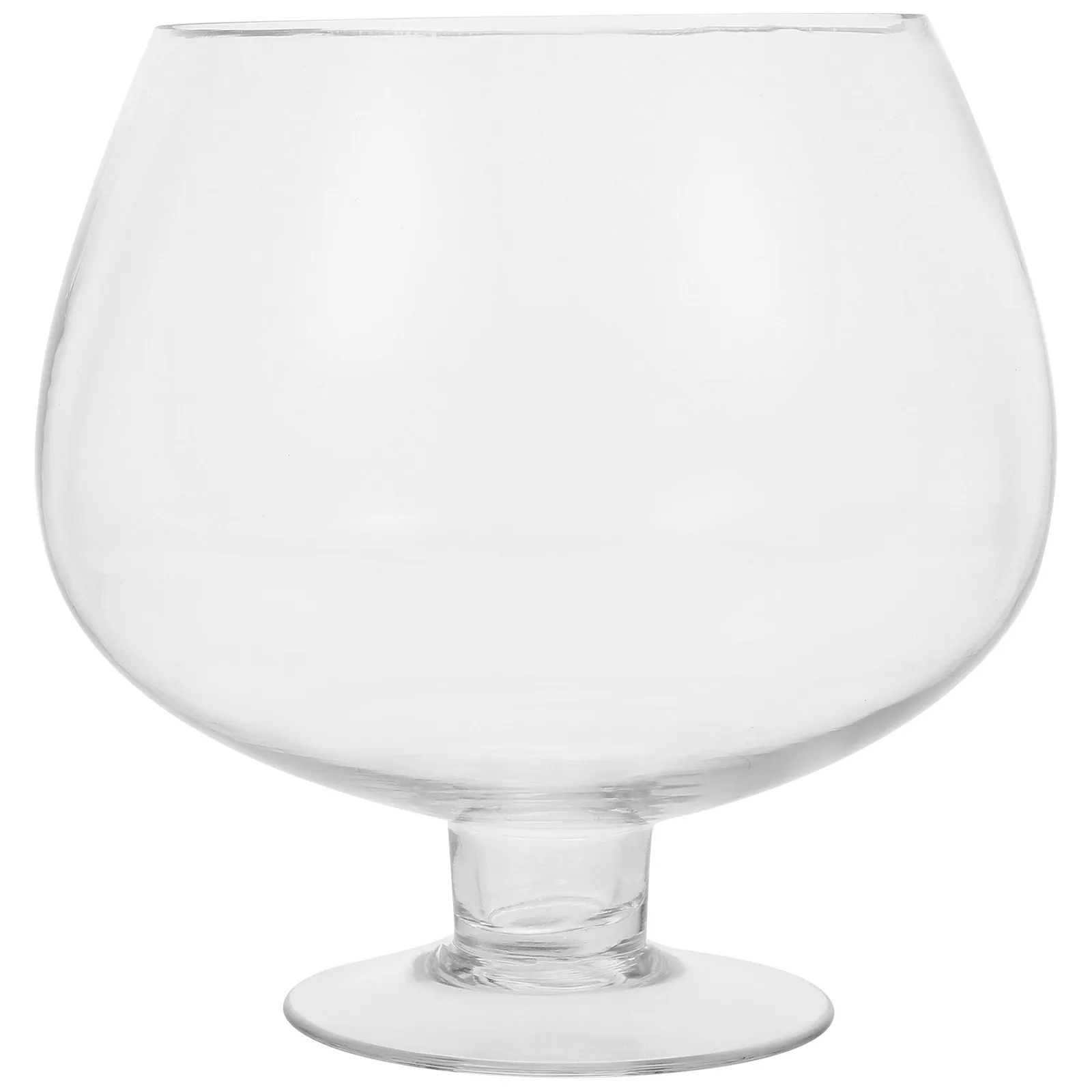 Transparent Round Glass Fish Bowl 1000Ml 4Inch Desktop Aquarium Hydroponic Vase Hydroponic Plant Terrarium Office Table Decor