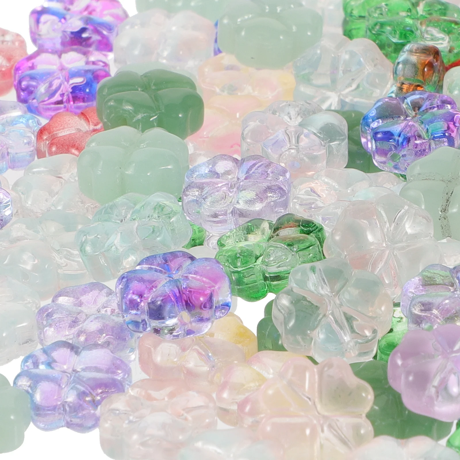 

100Pcs Glass Pattern Beads for Jewelry Making DIY Crafts Decorative Accessories Large Glass Beads for Crafts