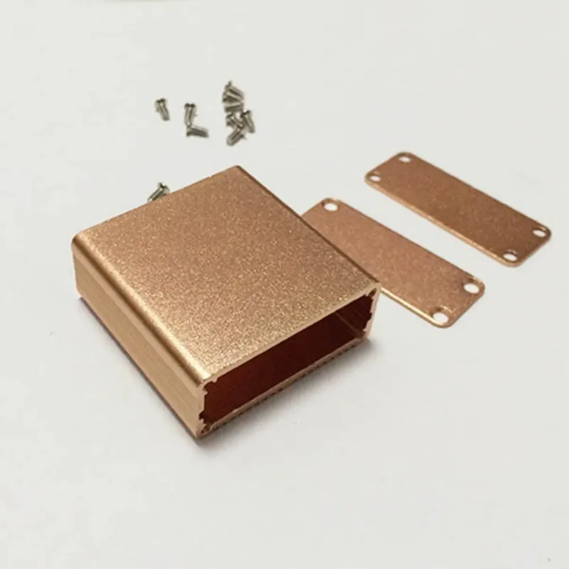 

18.5x45x45mm Small Aluminum Enclosure Case Gold DIY Electronic Project PCB Instrument Box PCB Instrument Metal Box