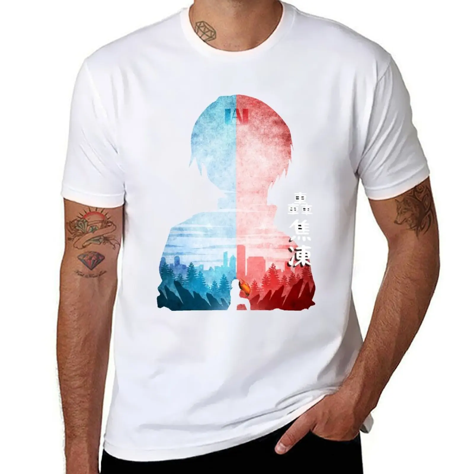 

Aizawa Shouta Ice Fire Hero Academy #3 T-Shirt anime t shirts oversize men t shirt cotton 100% T-Shirt