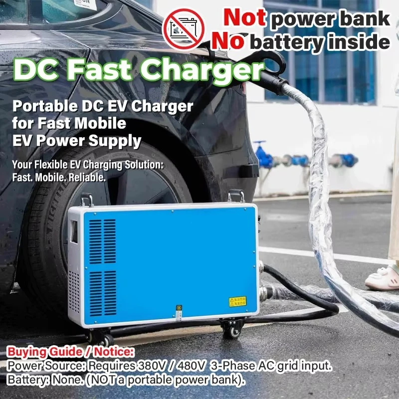 Light Weight 480V 3 Phase AC Power Input Portable 7kW CCS2 Output Charging Station Mobile DC EV Chargers for Home