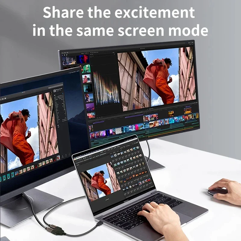 Разветвитель HDMI 1 в 2, 1080P HDMI-адаптер HDMI «папа» на 2 HDMI «мама» Адаптер для головки HD «папа-мама» Кабель для ПК, ноутбука, ТВ-приставки
