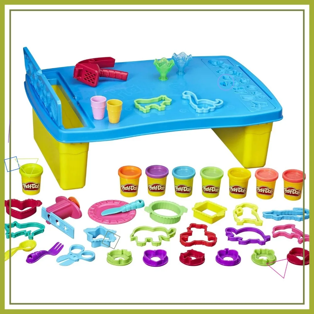 

Детский игровой стол с 25 инструментами и 8 цветами, игрушка для декоративно-прикладного искусства для детей от 3 лет, удобное хранение