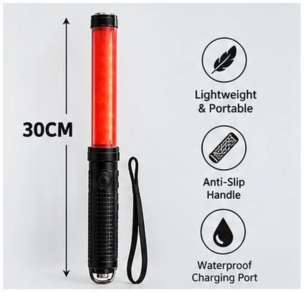 Super Bright LED Beacon Stick with Magnet Hook – Portable Traffic Warning Light for Roadside Safety & Outdoor Use