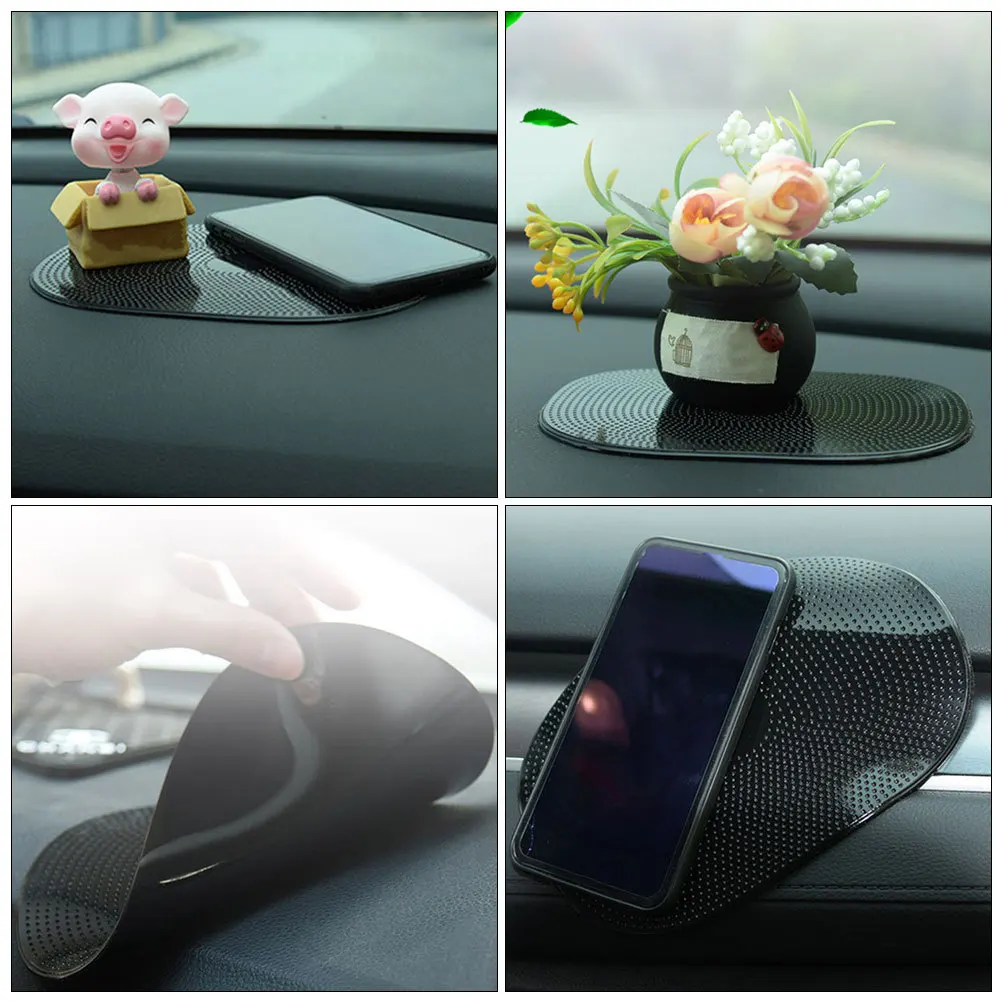 

4Pcs Car Dashboard Mat Non Slip Heat Resistant Pad Secure Phone Coins Holder Automotive Dashboard Protection Dash Ornament