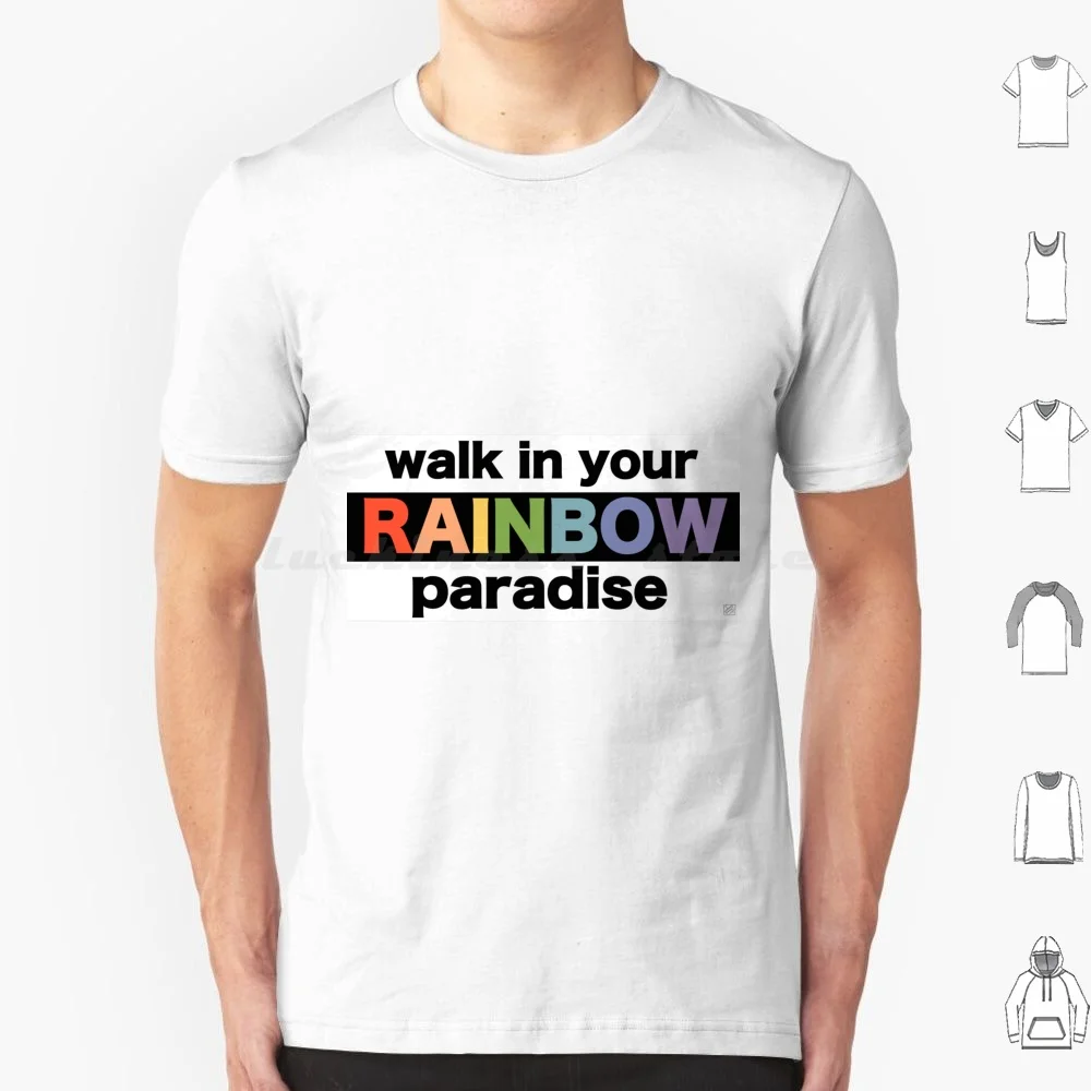 Rainbow Paradise T Shirt Cotton Men Women DIY Print Adore You Rainbow Paradise Eroda Fine Line Hs1 Pride