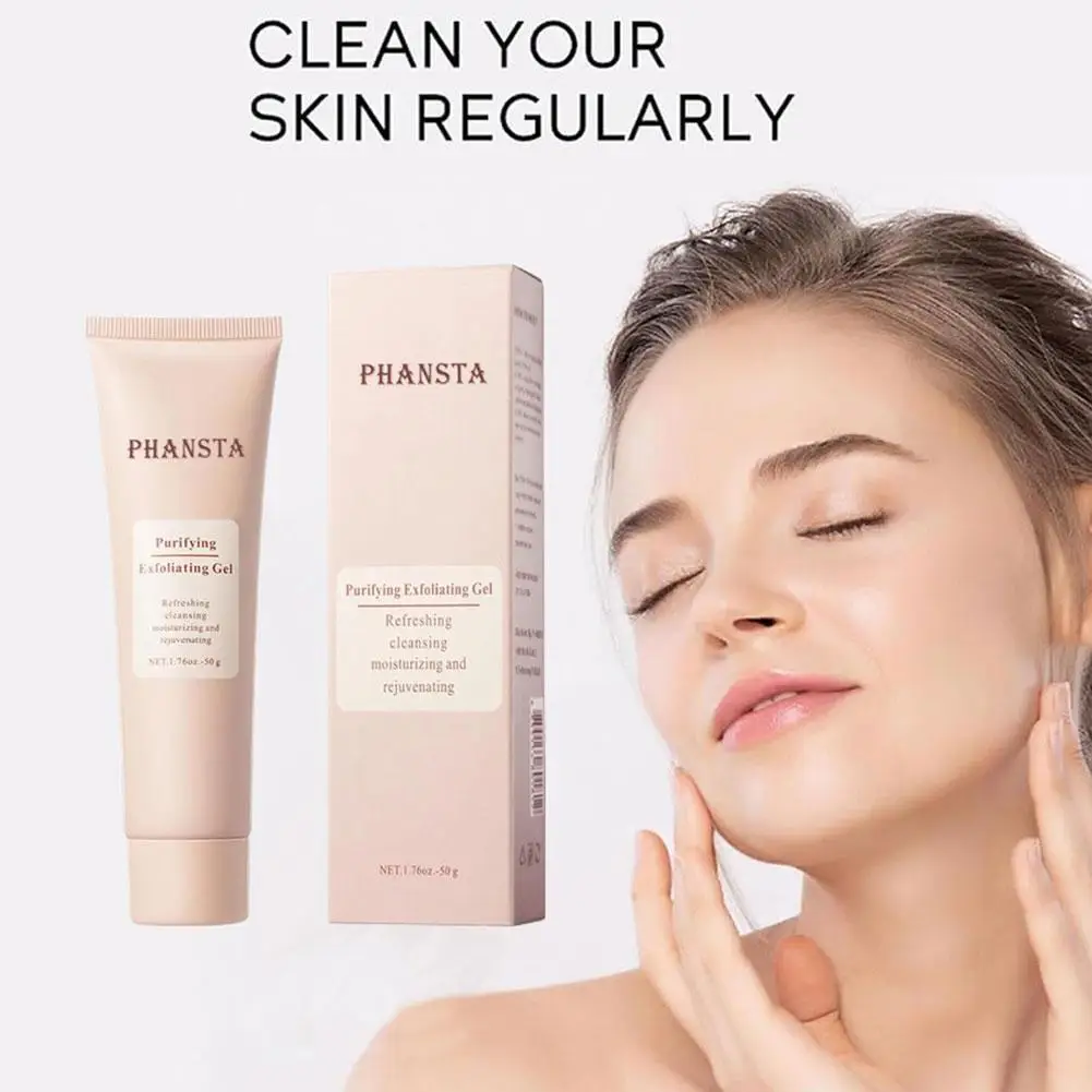PHANSTA-Gel exfoliante Facial, exfoliante suave, Control de aceite, elimina la piel muerta, limpieza profunda de poros, purifica el exfoliante Facial hidratante