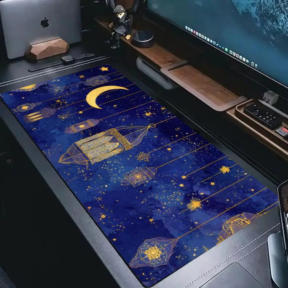Starry Moon Night Lantern XXL Large Gaming Mouse Pad Non-Slip Rubber Desk Mat Keyboard Pad Computer Deskpad Gamer Accessories
