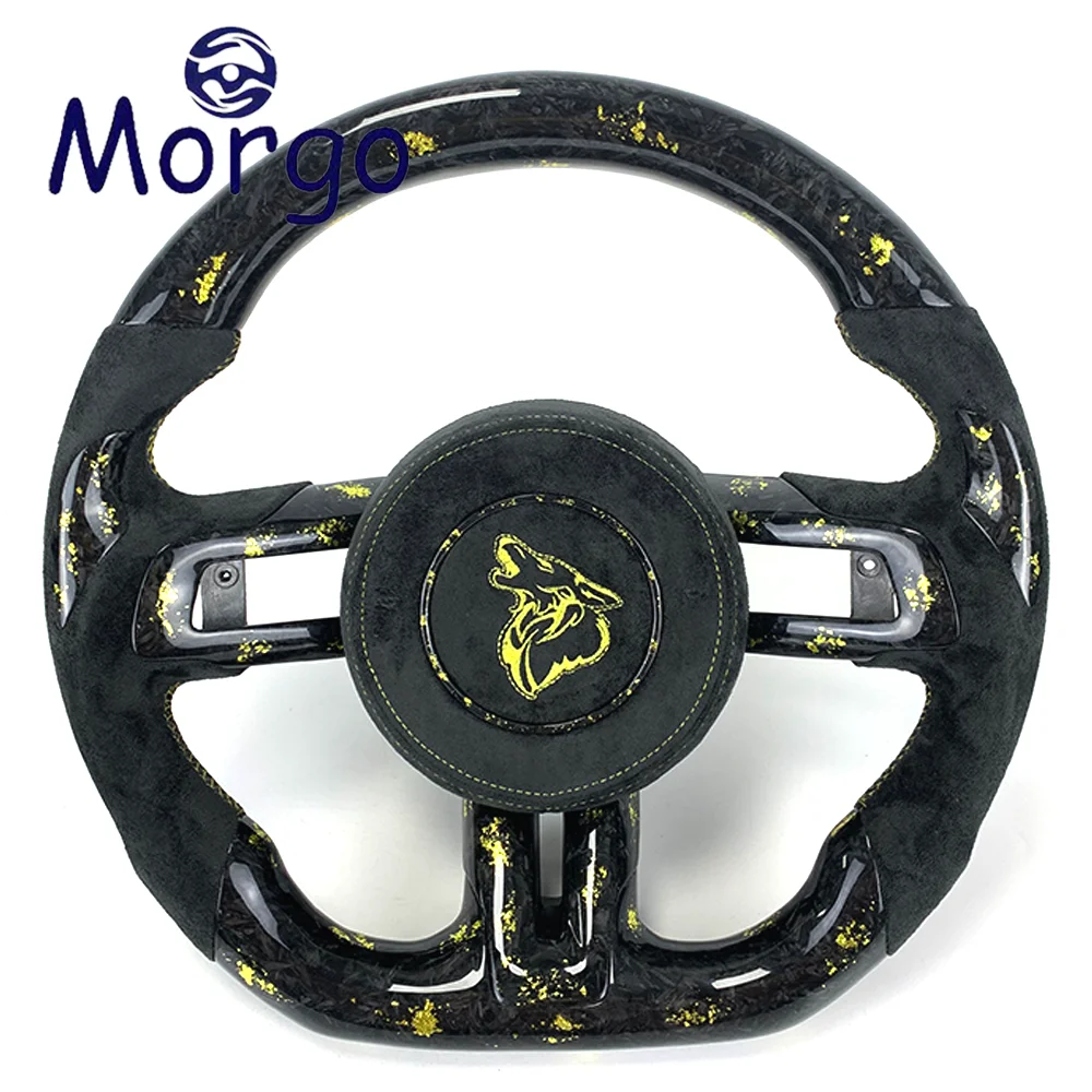 

Interior Accessories for Ford Customized Forged Cars Carbon Fiber Steering Wheel for Mustang GT 350 500 Shelby D-shaped