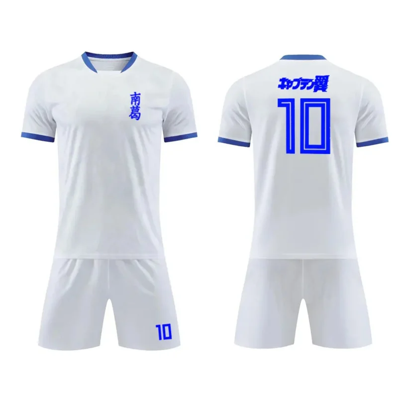 2025 ♥   Nuevo capitán Nankatsu Soccer Club conjunto de ropa de entrenamiento de fútbol No.10 Tsubasa Ozora Cosplay camiseta blanca y ☆ ★