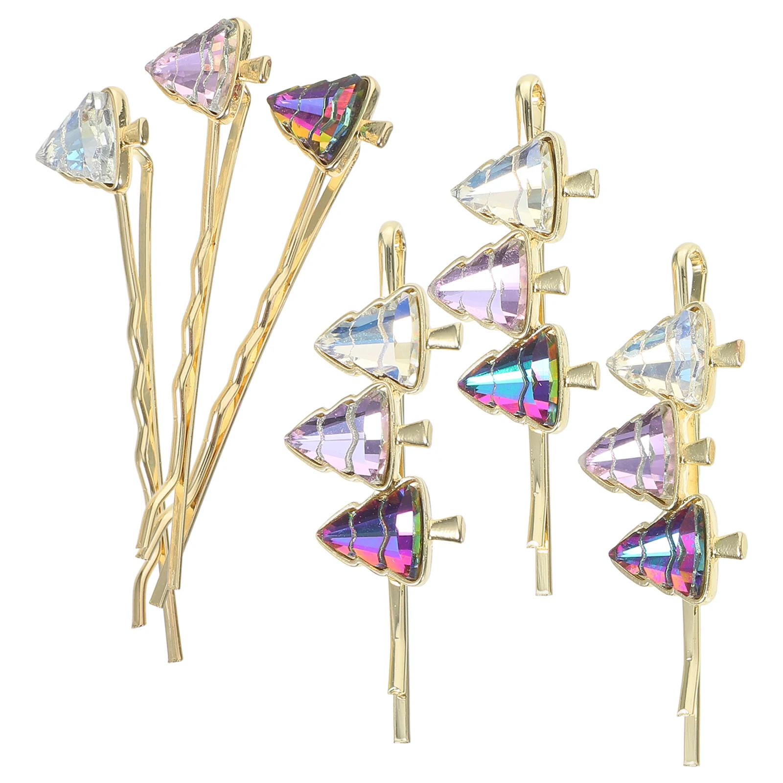 

6pcs Christmas Tree Hair Clips Bobby Pins Vintage Set for Girls Women Metal Accessories Thin Hair Decorative Jewelry