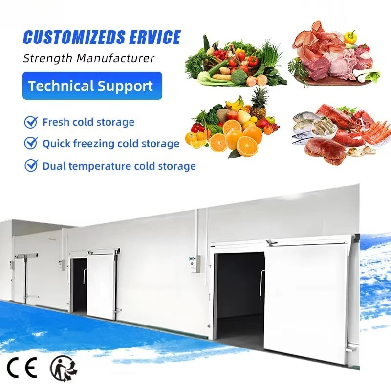 Custom Air Cooling System Walk-in Freezer Cold Storage Room for Frozen Chicken & Seafood Preservation High Quality Compressor