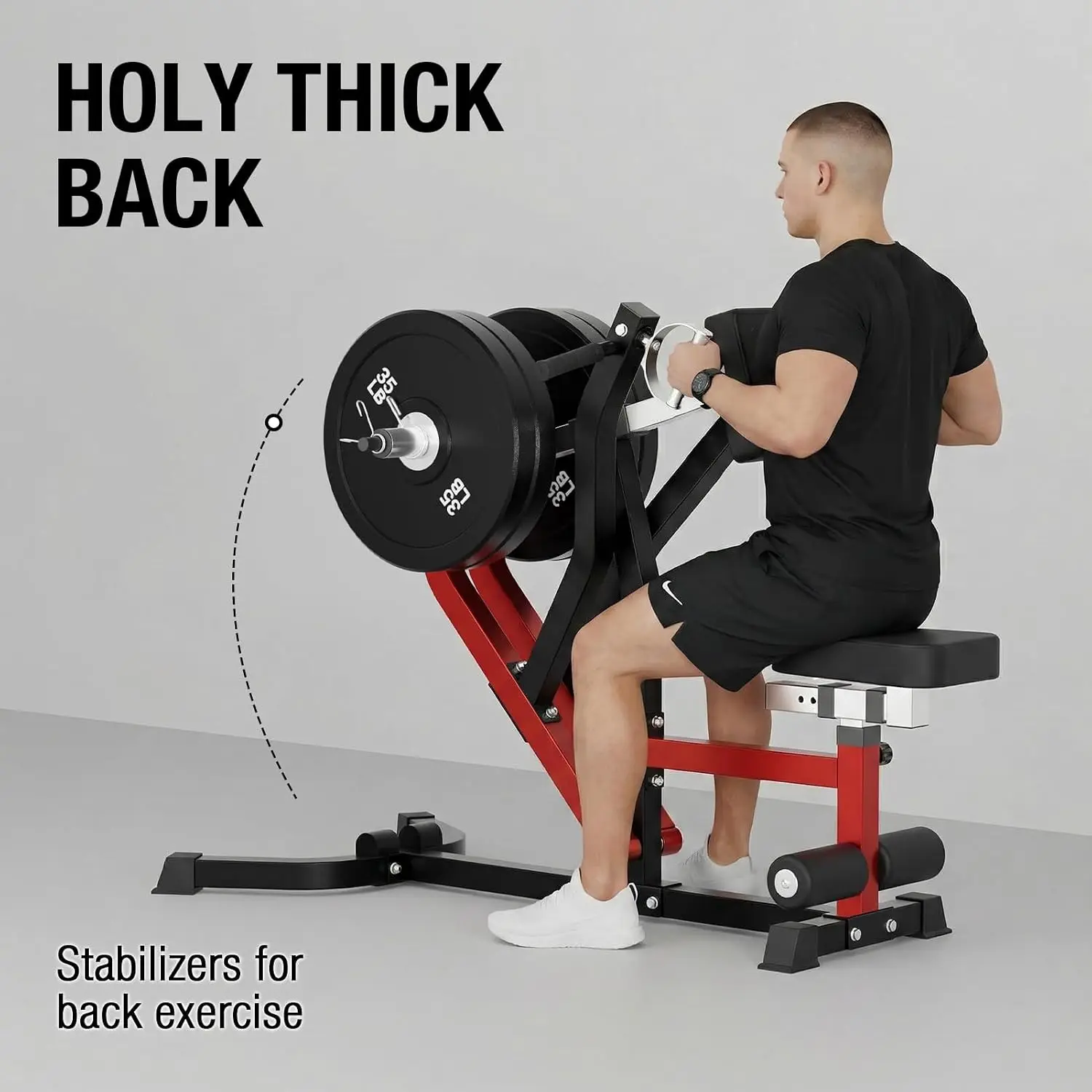 Home Gym Plate Loaded Seated Row Machine 400LB Capacity Independent Arms Adjustable Seat Full Back Workout