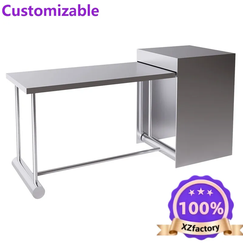 Factory Direct 2026 Garment store stainless steel island counter flow table store commercial display table buyer store storage w