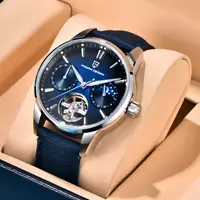 Reloj PAGANI DESIGN para Hombre con Esfera Azul Degradada, Tourbillon, Fase Lunar, Reloj Automático para Hombre, Nuevo Reloj Mecánico de Pulsera para Hombre 2026