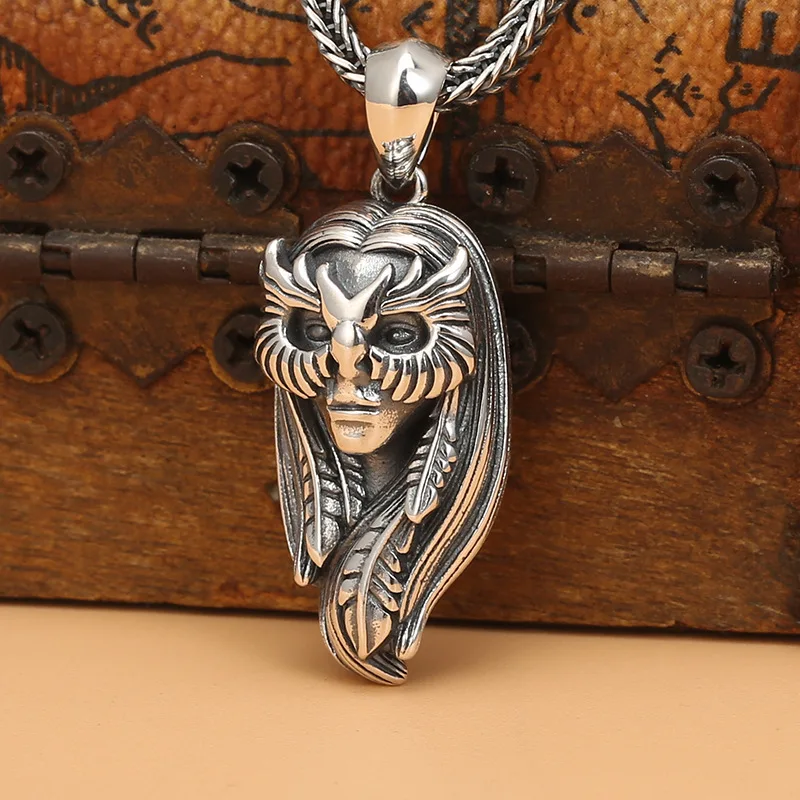 

S925 Sterling Silver Charms Pendants for Women Men New Fashion Original Design Retro Cat-mask Punk Jewelry Wholesale