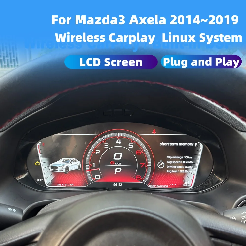 

For Mazda3 Axela 2014 2015 2016 2017 2019 Virtual Cockpit Speed Meter LCD Cluster Instrument Panel Multimedia Player Dashboard