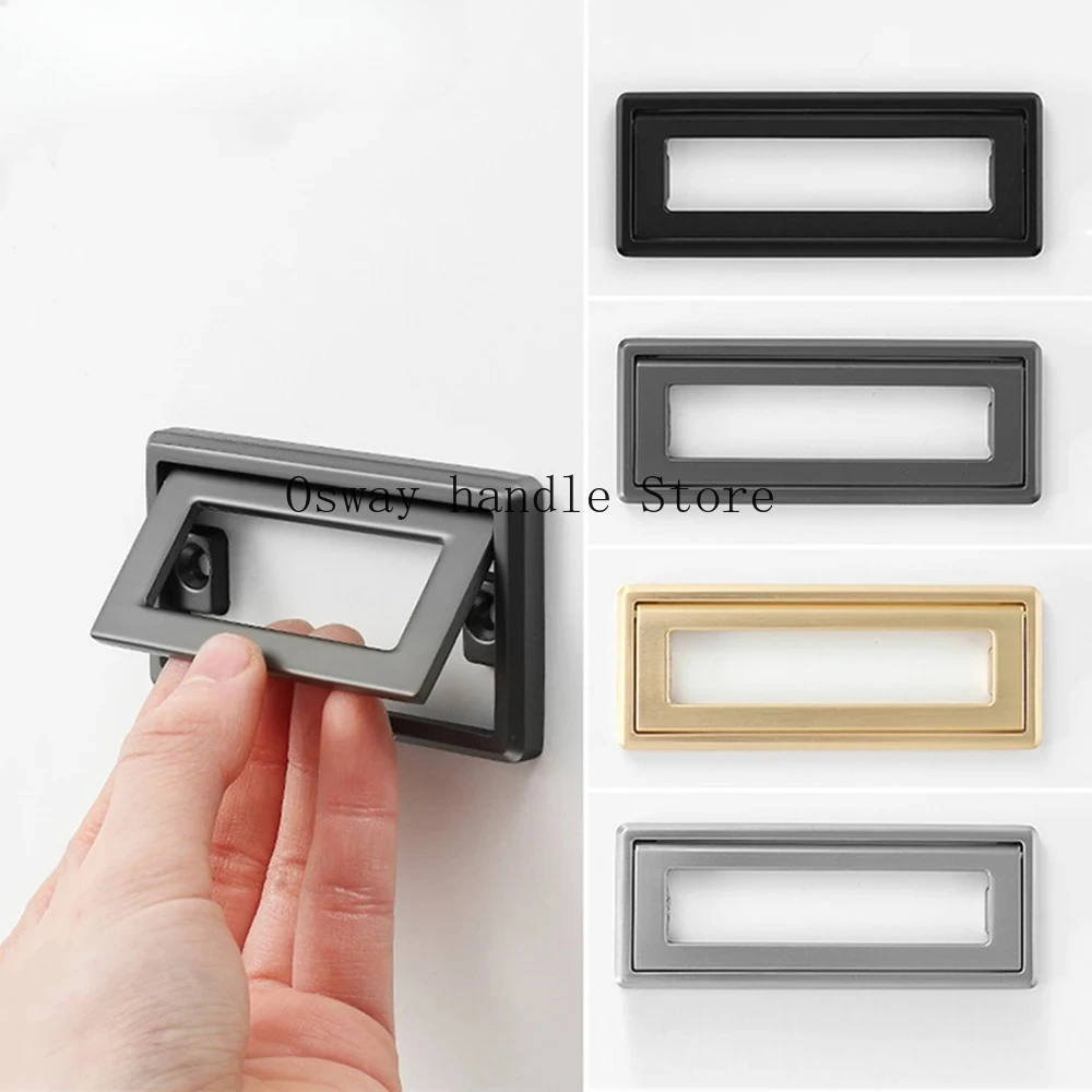 Drawer free perforated flat handle furniture bedside cabinet concealed buckle handle tatami invisible surface mounted handle