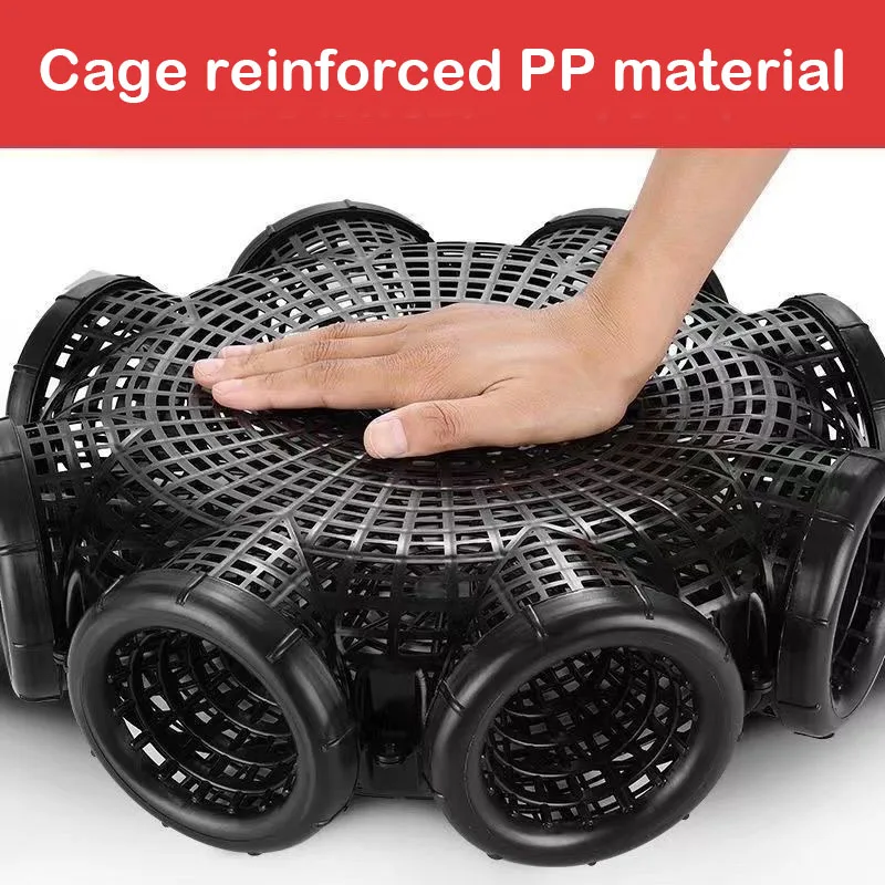 Durable Plastic Container Mud Cage Container Fishing Traps Black Fish Net Cage Fishnet Finless Eel Loach Trap Fishing Pot