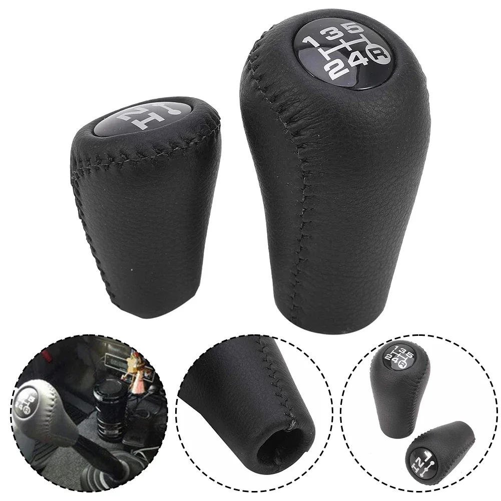 2Set Black Manual Leather Gear Knob For 4Runner For Hilux For Land Cruiser 5 Speed Transmission Gear Knob Car Accessories