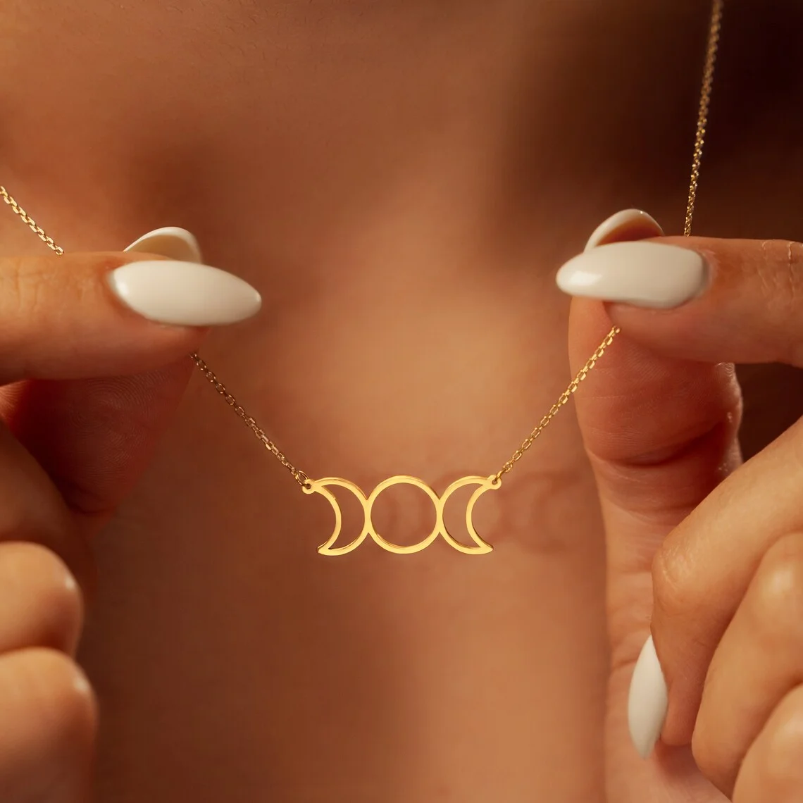 Dreifache Mondgöttin Sonnen-Pentagramm Edelstahl Hekate Armband Hexen-Luna-Armband Schmuck Esoterik und Hexerei – Detail 11
