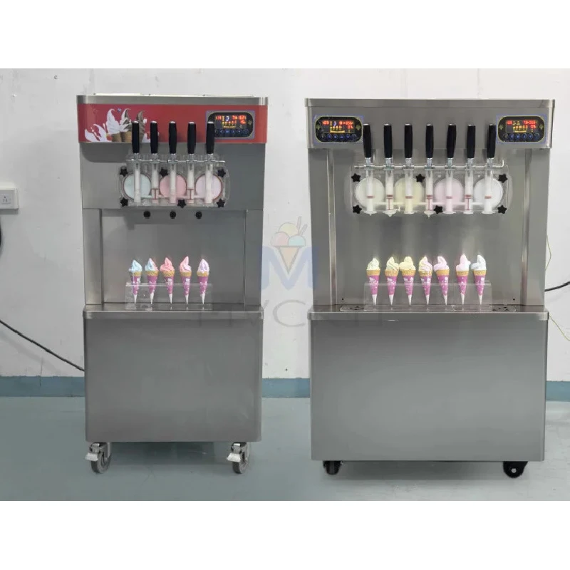 Vertical 4+ Flavors Hine Based Material Commercial Italian Soft Serve Maker