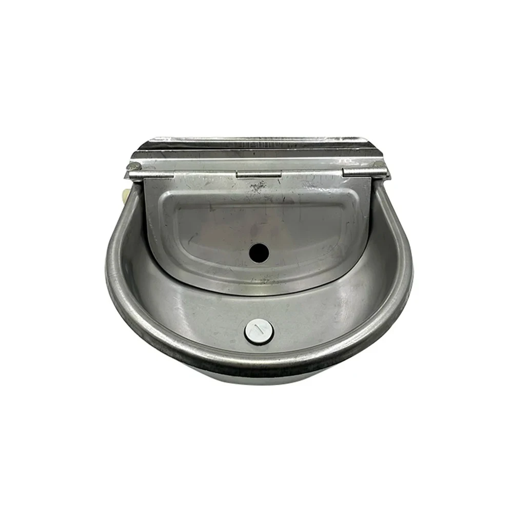 

304 Stainless Steel With Drain Hole Drink Automatic Float Farming Trough Horse Cow Water Bowl Supplies Sheep Dog Pet Goat Cattle