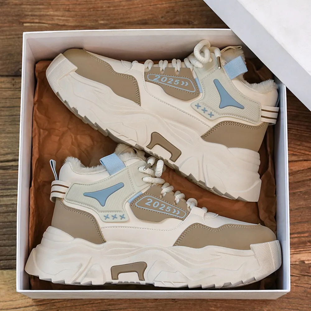 

High Top Men's Shoes 2025 New Trend Fashionable Sports Versatile Casual Thick Sole Anti Slip Height Increasing for Teenagers