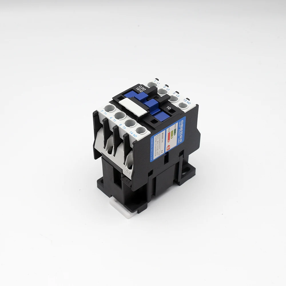 CJX2-1810 LC1 AC Contactor 18A 3 Phase 3-Pole NO Coil Voltage 380V 220V 110V 48V 24V 50/60Hz Din Rail Mounted 3P+1NO Normal Open image 3